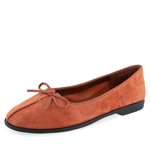 Aerosoles Women's Novia Ballet Flat, Rust Suede, 12W