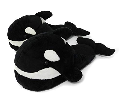 3D Neuheit Hausschuhe für Damen Herren, Winter Tier Fische Hai Hausschuhe (41-44 EU, Orca, Numeric_41) Cover