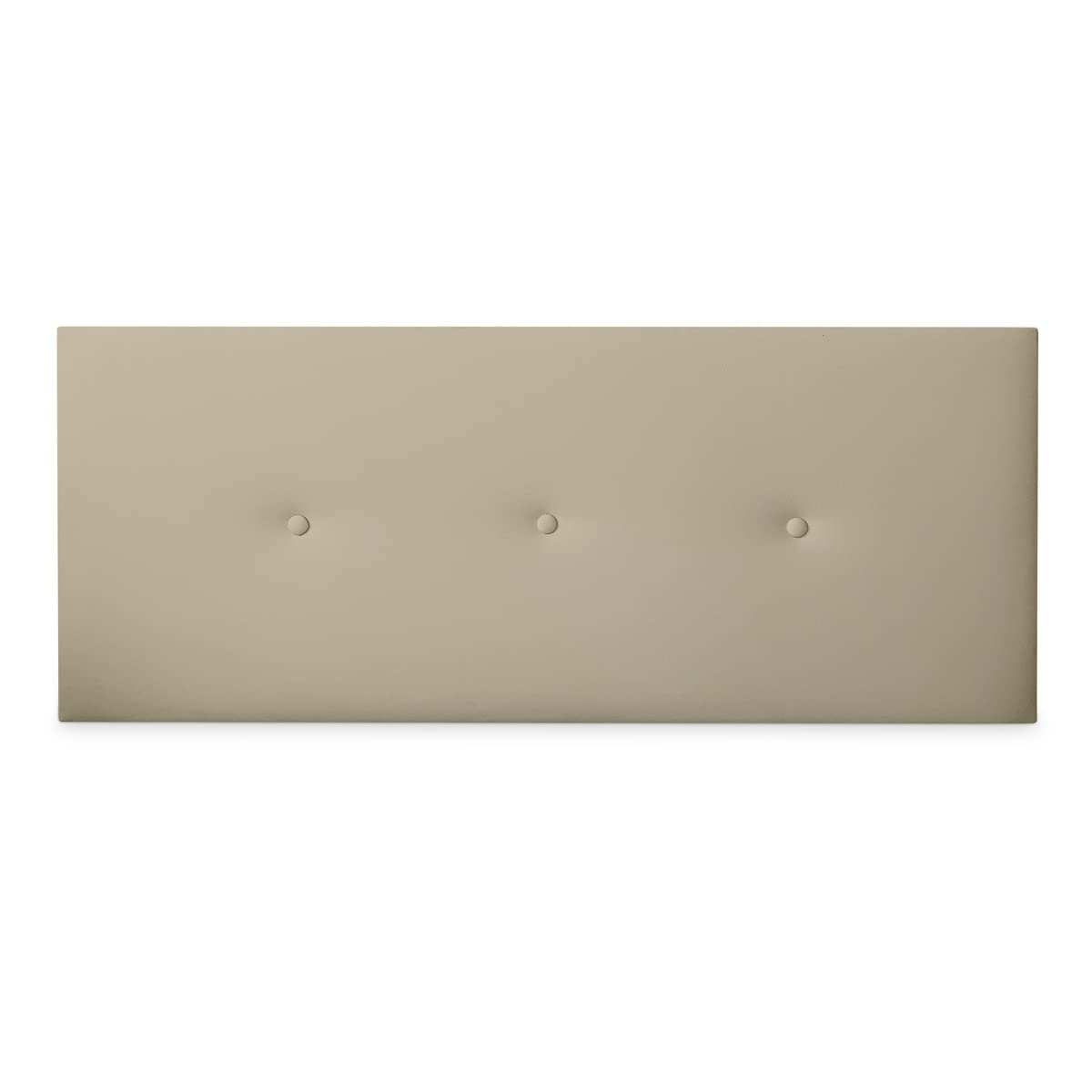 DUÉRMETE ONLINE - Cabecero Premium Acolchado Modelo Milán | Tapizado en Polipiel de Alta Gama-Incluye Herrajes y Tornillería, Madera, Beige, 145 x 60 cm (Cama 135/140)