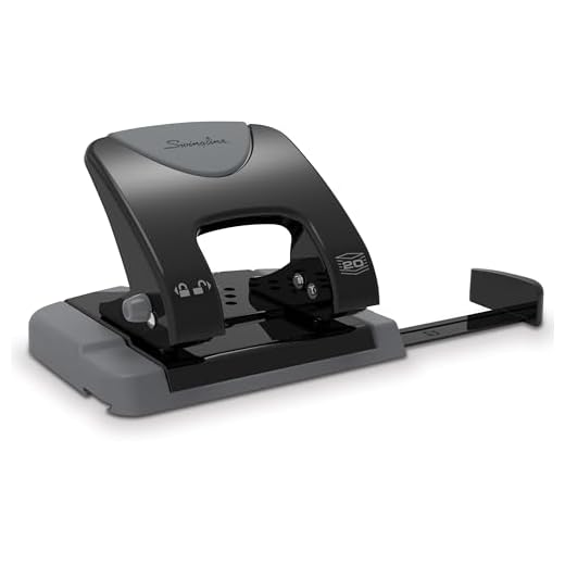 Swingline 2 Hole Punch, Hole Puncher, SmartTouch, 20 Sheet Punch Capacity, Low Force, Black/Gray (74135)
