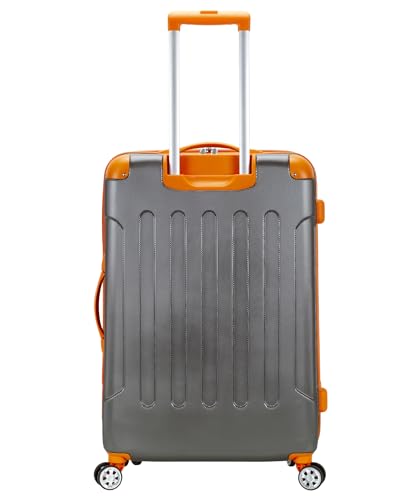 Image of Rockland London Hardside Expandable Spinner Wheel Luggage, Charcoal, Checked-Large 28-Inch