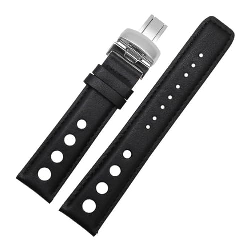 Bracelet en cuir de 20 mm compatible avec Tissot Sports Racing Series PRS516 T91 1853 Bracelet de montre for homme avec fermoir papillon Ceinture en cuir de...