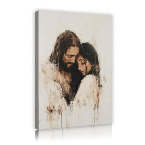 Impression sur toile couple amoureux 40x60cm avec cadre noir pour la deco du salon