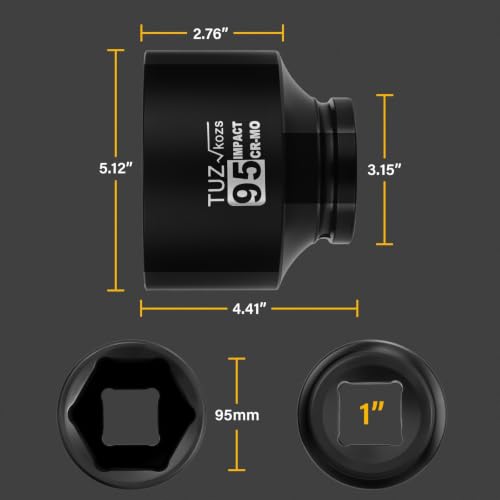 Image of 1 Inch Drive 95mm Standard Metric 6 Point CR-MO Impact Socket
