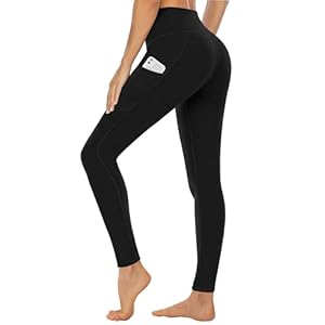 CAMPSNAIL Leggings for Women UK with Pockets High Waisted Ladies Black Sport Stretchy Gym Leggings Running Soft Opaque Tummy Control Yoga Pants Workout Hiking…
