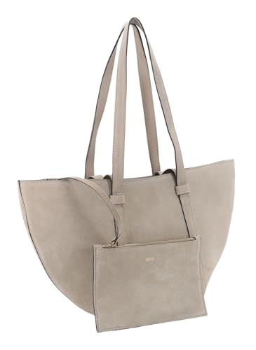 Sac à épaule ABRO en cuir suédé gris clair, le comble de l'élégance shopper italienne - 4