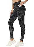 THE GYM PEOPLE Tummy Control Workout Leggings with Pockets Print High Waist Athletic Yoga Pants for Women Running, Fitness