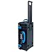 Pelican Air 1535 Carry-on Case by ColorCase - Black - Medium Size Waterproof Case with Gray Padded Microfiber Dividers & Mesh Lid Organizer - Blue Handles & Latches