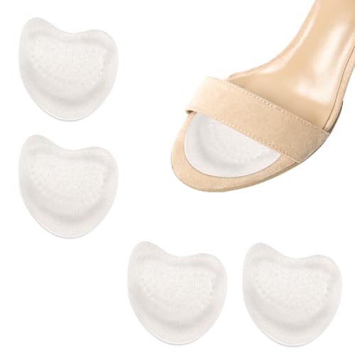 2 Pares Almohadillas Metatarsianas, Cojines Transpirables para Antepié Cuero Microfibra y Esponja Almohadillas Soporte Antepié para Mujeres Hombres Tacones Altos Confort Todo el Día