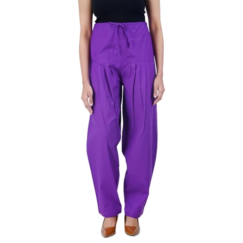 Image of Happy Bunny Salwar Pant for Women, Fine Cotton Ethnic Trousers with Drawstring Waist, Comfortable Daily, Office & Casual Wear Bottoms