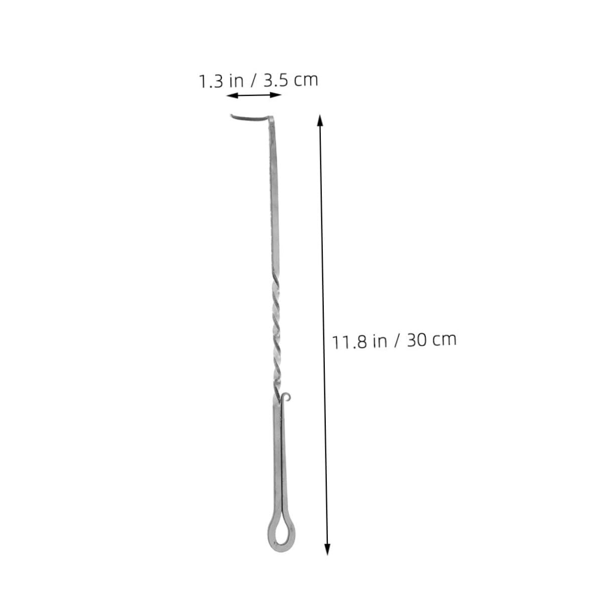 SUPVOX Bbq Pigtail Meat Hook Turner Tool Stainless Steel Food Flipper for Outdoor Cooking Grilling Camping and Smoking Ergonomic Grip and Precision Flipping