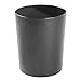mDesign Round Metal Small 1.7 Gallon Recycle Trash Can Wastebasket, Garbage Container Bin for Bathrooms, Kitchen, Bedroom, Home Office - Durable Stainless Steel - Mirri Collection - Black