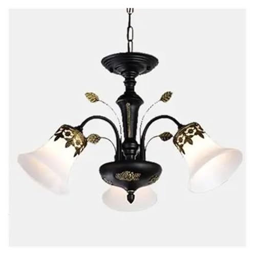 Luminaire suspension vintage en verre dépoli au style rétro et moderne