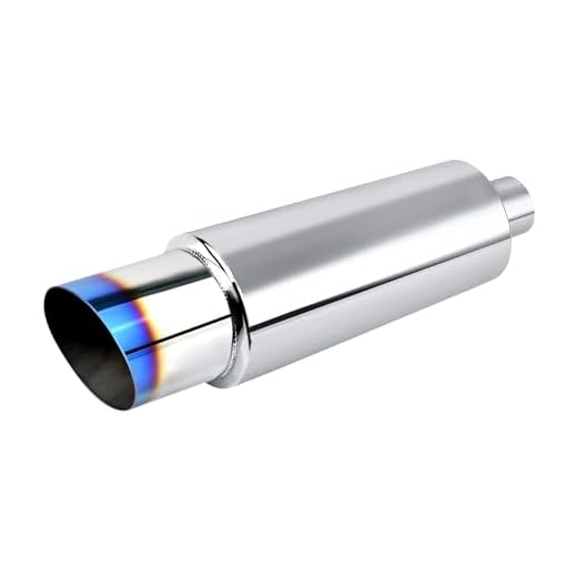 EVIL ENERGY Exhaust Muffler,Stainless Steel Exhaust Tip,Universal 14.6" Length (Burnt,2" Inlet 3" Outlet)