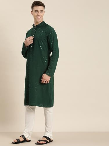 Image of Amazon Brand - Tavasya Men Rayon Blend Embroided Regular Kurta