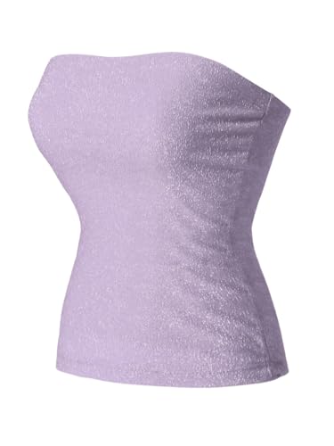 Image of MixMatchy Women's Stretchy Strapless Tube Top Y2K Bandeau Top