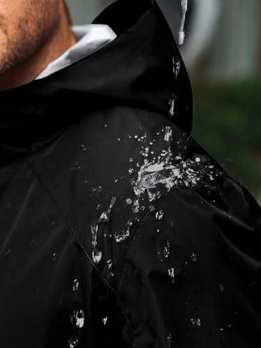 Yousify Mens Waterproof Shell Jacket Full Zip Hooded Raincoat Lightweight Windbreaker for Cycling Hiking Golf Outdoor3