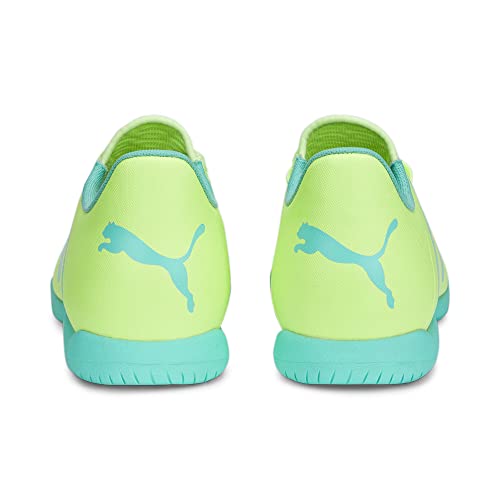 Image of PUMA Mens Future Play Indoor Trainer Soccer Shoes, Fast Yellow-PUMA Mens Black-Electric Peppermint, 10.5