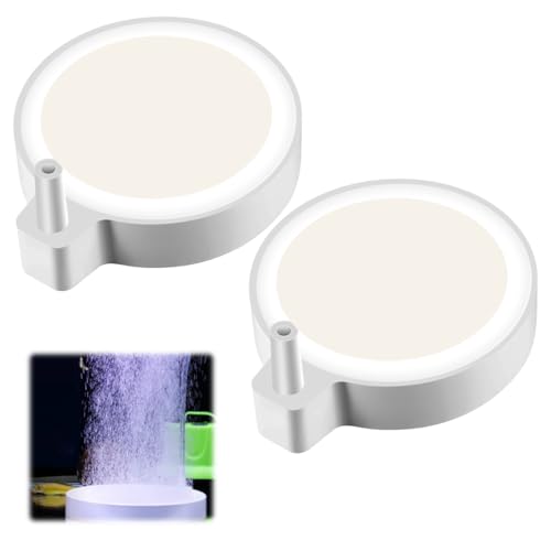 Orixo 2 Pièces Nano Diffuseur Air Aquarium, 5cm Diffuseur d'air pour Aquariophilie, Ultra Micro Bubble Barboteur pour Aquariums, Noiseless Aquariums Diffuseur...