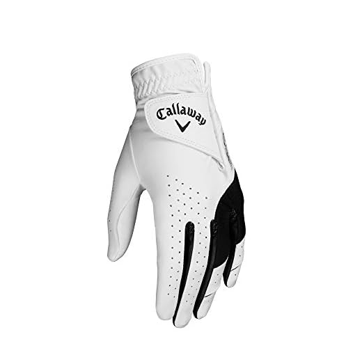 Callaway Golf Women's Weather Spann Premium Synthetic Golf Glove (White, Single, Medium, Prior Gen Model , Standard, Worn on Right Hand)