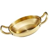 GRIRIW Sartén Plano Coreana 20 Cm Acero Inoxidable Doble Mango Resistente Uso Diario Cocina Hogar Olla Seca sin Tapa para Hot Pot