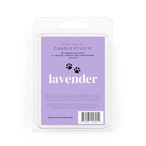 Image of Pet Safe Wax Melts for Dogs | Non Toxic Soy Wax Melts | Natural, Paraffin-Free, Clean Burning | Odor Eliminating Wax Cubes | Lavender