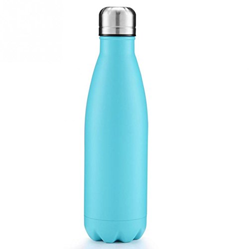 Generic dark blue 500ml Stainless steel sports water bottle Cycling
