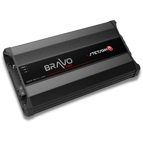 Stetsom Bravo Full 8000 2 Ohms Mono Car Amplifier, 8000.1 8K Watts RMS, 2? Stable Car Audio, HD Sound Quality, Crossover & Bass Boost, Car Stereo Speaker Subwoofer MD, Smart Coolers