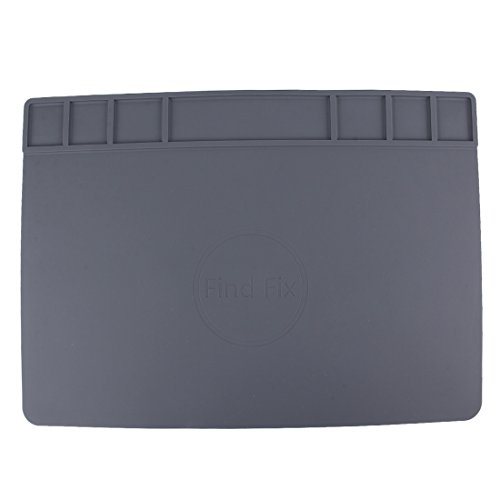 Tapis de protection en silicone gris anti-rayure et anti-chaleur 49.5x34.7cm