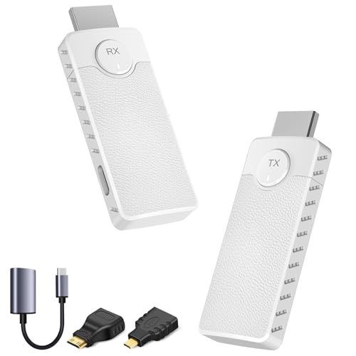 Kit trasmettitore e ricevitore wireless HDMI 165ft/50M, bassa latenza 1080P Full HD Video Streaming, 2.4/5.8GHz Dual Band, Auto Pairing per PC/Laptop/TV/Monitor/Proiettore, Plug and Play Home Theater