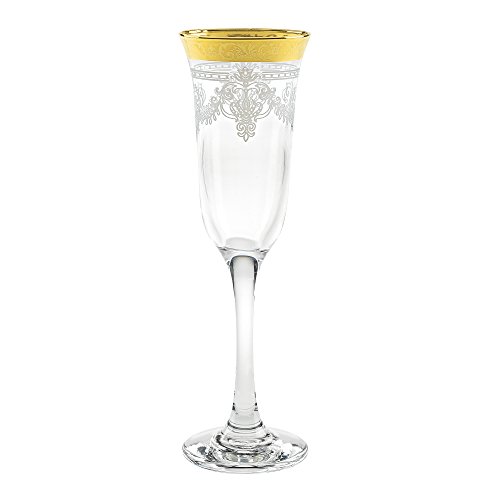 Lorren Home Trends Flutes Set of 6 Stencil Pattern and