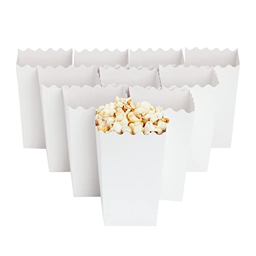 image for BLUE PANDA Popcorn Boxes for Party - 100 Pack, White, 3.3 x 5.5 x 3.5 