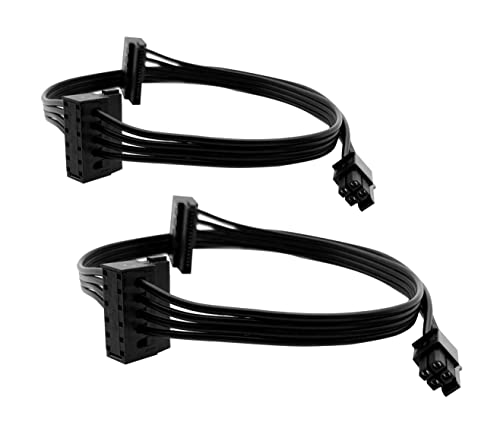 Cable adaptador Mini 4-Pin a 2 SATA ángulo derecho 46 cm (2 pack)