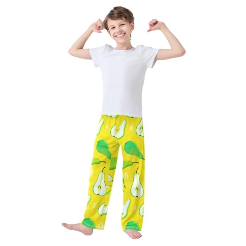 J JOYSAY Sliced Pear Leaves Yellow Pajamas Pants Soft Long Pajama Bottoms Lounge Sleep Pants Size S-XL3