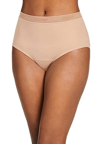 Jockey Women's Underwear Worry Free Microfiber Moderate Absorbency Brief, Light, 2XL