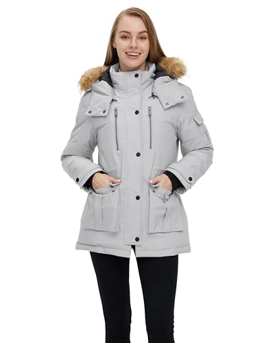 wantdo Women's Quilted Winter Coat Warm Puffer Jacket Thicken Parka with Removable Hood