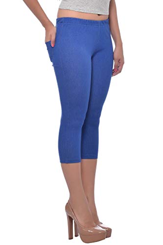 Image of Frenchtrendz Women's Cotton Modal Spandex Stretchable Slim Fit Jegging Capris