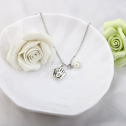 MAOFAED Simple Softball Necklace For Her Gift For Softball Teammate Sports Lover Gift3