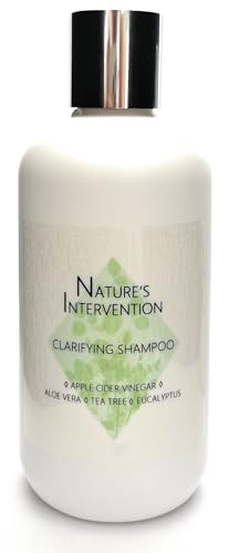 99% Natural CHAMPÚ CLARIFICANTE - VINAGRE DE SIDRA DE MANZANA, ÁRBOL DE TÉ & EUCALIPTO - 250ml por NATURE'S INTERVENTION. Sin Sulfatos, Sin Parabenos. Concentrado. pH 5.5 para Pieles Sensibles.