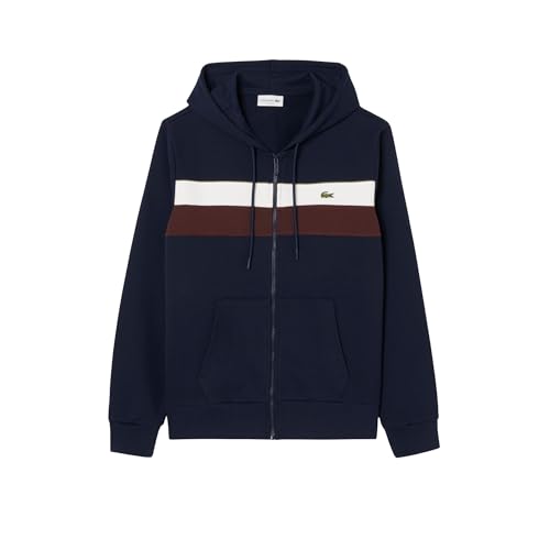 Sweatshirt Lacoste zippé en molleton isolant et respirant avec col montant ajustable