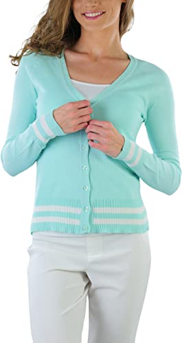 Image of ToBeInStyle Women's Long Sleeve Button Down V-Neck Cardigan