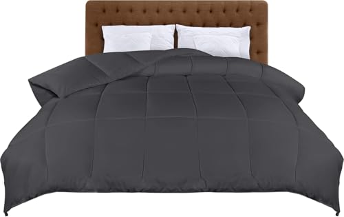 Utopia Bedding Bettdecke 135 x 200 cm, leichte Bettdecke mit Polyesterfüllung für 4 Jahreszeiten, Mikrofaser, für 1 Person (Grau)