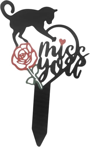 ペット墓地の山 犬の墓標 墓地記念杭 お墓の装飾 記念の庭杭 墓杭 犬の記念プレート お墓の庭杭 ペットメモリアルステーク 墓墓地の装飾 記念ステークの故人 金属 Black