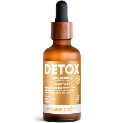 WOW TEA Detox Infusion Drops - Extractos de hierbas 100% naturales para la limpieza corporal, drenaje y vientre plano - Vegano, sin cafeína, gotas de desintoxicación sin alcohol, fabricado en la UE