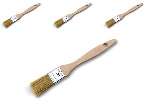 Pinceau queue de morue | Lot de 3 | Soie blanche | Largeur 30 mm | Unité jetable | Multi support | Peinture huile acrylique vernis émaux colle lasure teinture apprêt résine | Kibros 320_30ccx3