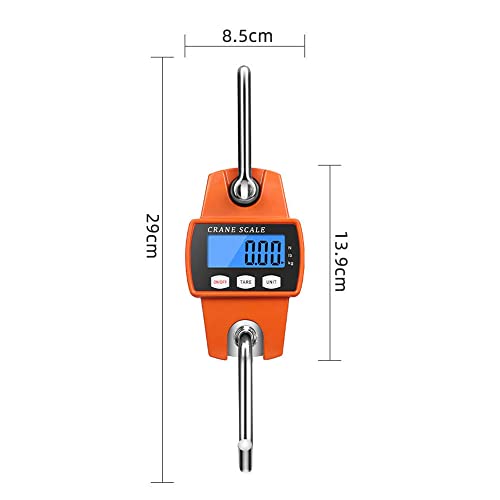 Báscula digital colgante mini LCD 300KG acero inoxidable miniatura 3
