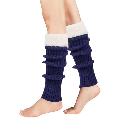 Image of Winter Leg Warmers for Women and Girls Warm Knitted Socks Knitted Wool Crochet Long Boot Socks New Year's Day Socks Christmas Socks