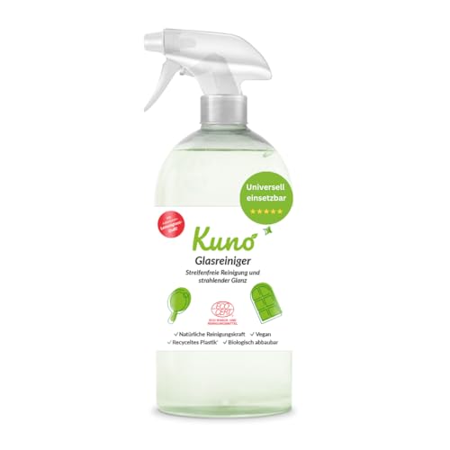 Kuno Glasreiniger – Streifenfreier Glanz für Fenster, Spiegel & Glasflächen – Kraftvoll gegen Schmutz, Schlierenfrei, Schnelltrocknend - 500 ml (1)