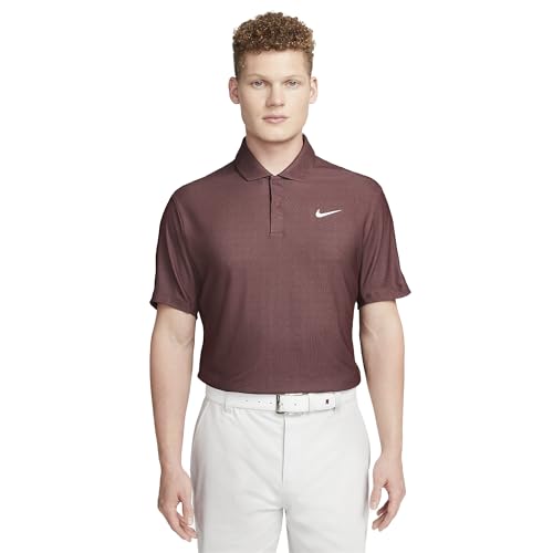 Image of Nike Dri-FIT Tiger Woods Men's Golf Polo, Burgundy Crush/Plum Eclipse/White, Medium