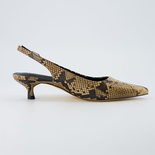 CUSHIONAIRE Women's Boss Kitten Heel Sling Back Dress Shoe +Memory Foam, Wide Widths Available4